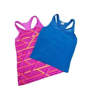 Women's Pair of Size M Racer Back Workout Tank Tops-Nike & Champion Brands